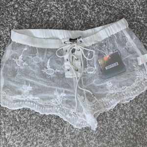 Sheer lace Missguided beach shorts
